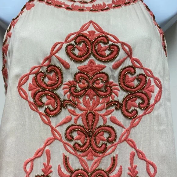 LulaSoul Boho Midi Dress Embroidered Beaded Resort Wear size Small‎ - Picture 6 of 11